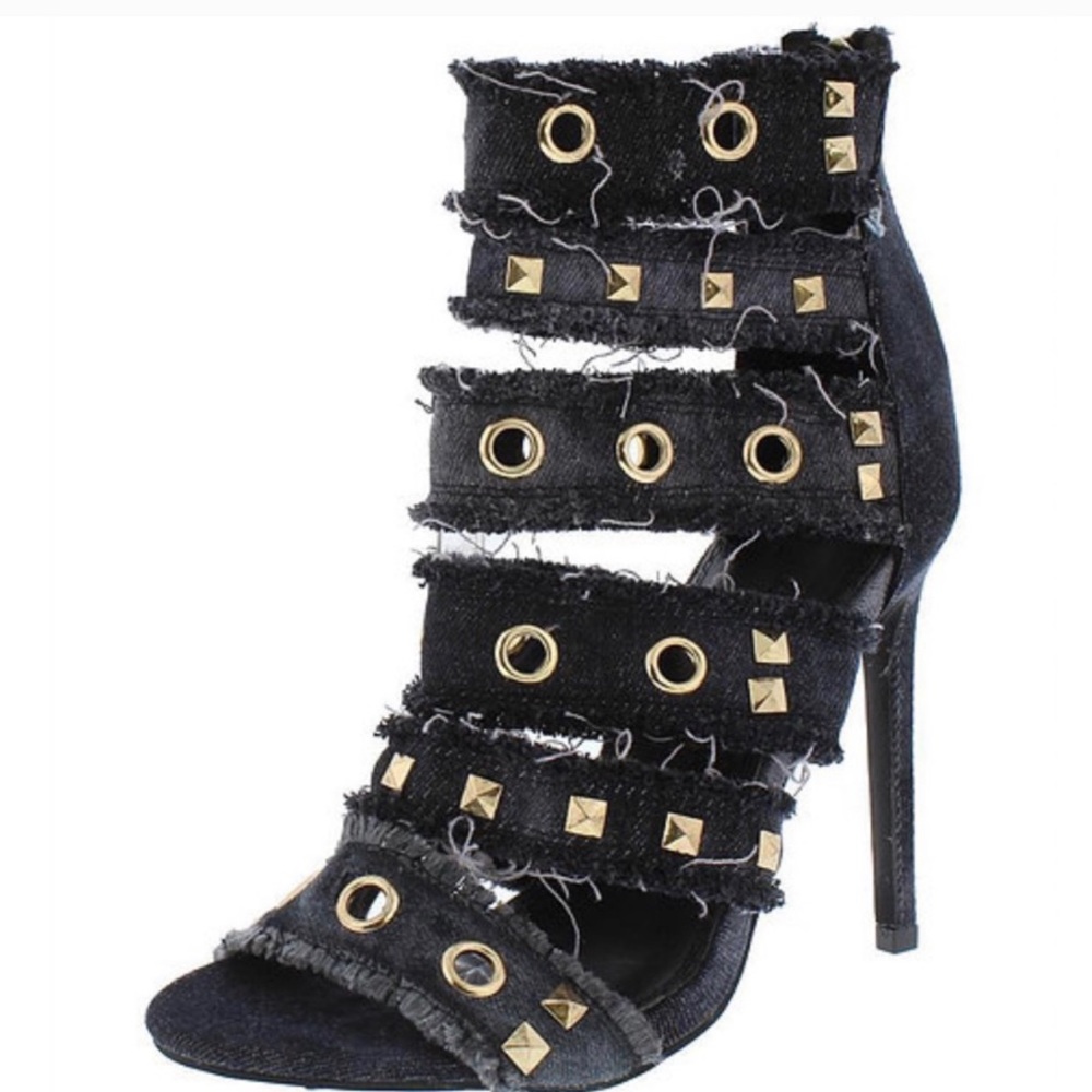 Denim Frayed Heels - Brand New in box Sz 10